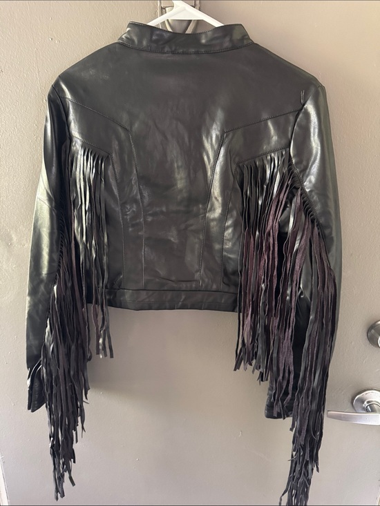 La Coalition Jackets & Blazers - Super Soft Coalition LA Women's Black Vegan Leather Fringe Jacket